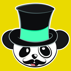 Illustration vector cute panda cartoon in background for fashion deisgn