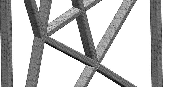 3D illustration CAD model of a steel framework