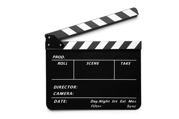 Fototapeta na wymiar Clapperboard isolated on white background with clipping path