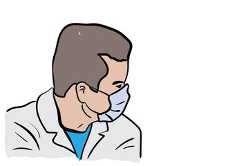 a doctor with mask on the hospital