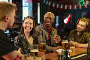 Friends resting in the bar