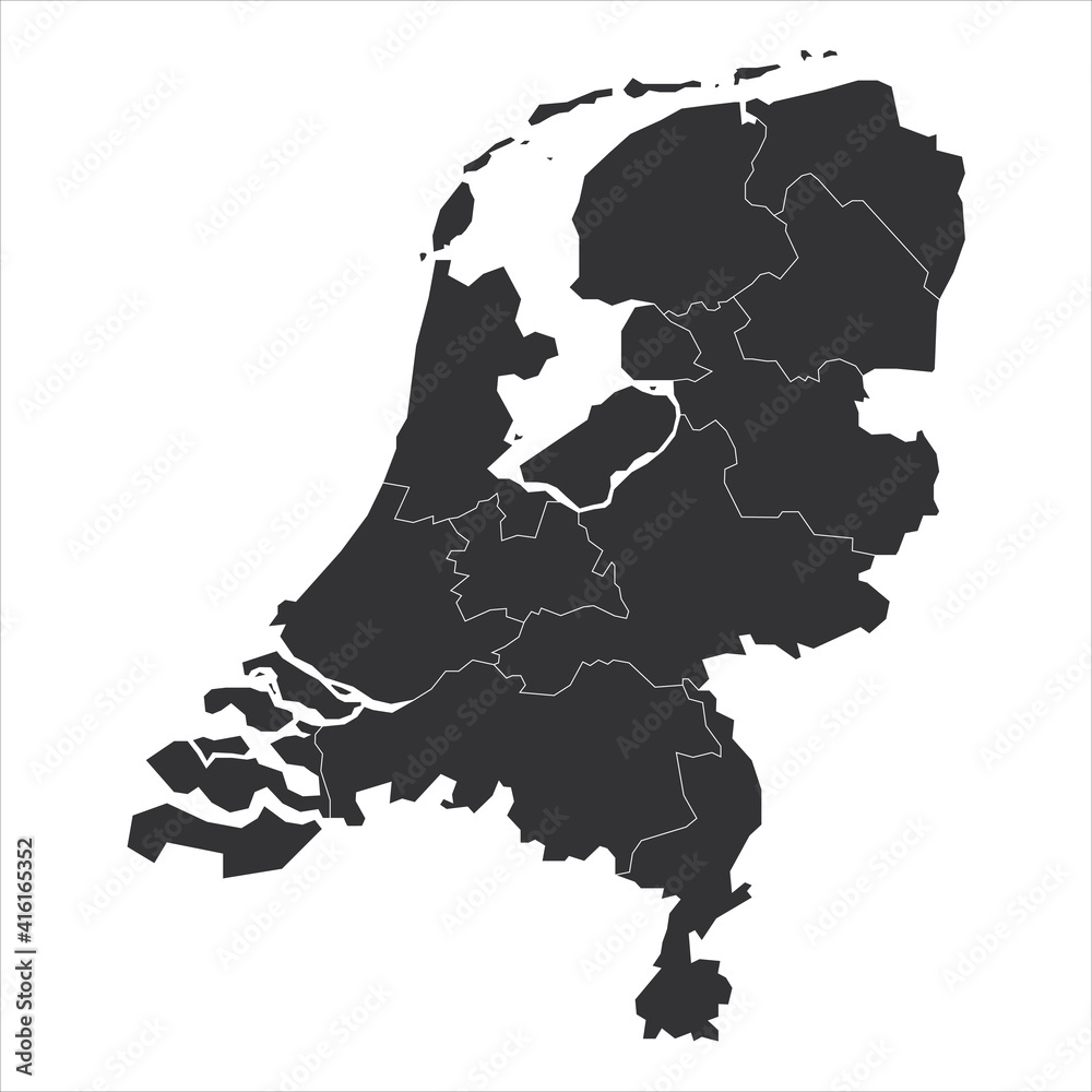 Canvas Prints Netherlands - map of provinces - Canvas Prints