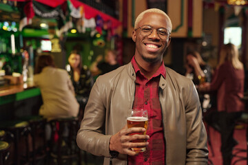 Young man with beer