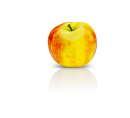 yellow apple on white background