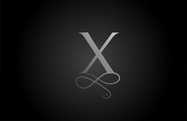 X black and white elegant monogram ornament alphabet letter logo icon for luxury. Business and corporate brading design for business products
