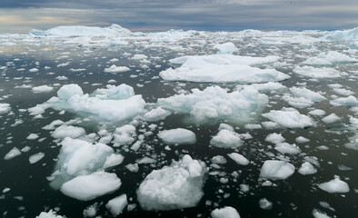 Ilulissat Icefjord at Disko Bay, Greenland, Danish Territory.
