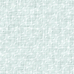 Aegean teal mottled geo patterned linen texture background. Summer coastal living style home decor fabric effect. Sea green wash grunge distressed geometric grid. Decorative textile seamless pattern
