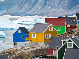 Uummannaq with Nuussuaq Peninsula in the background, northwest of Greenland.
