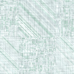 Aegean teal mottled geo patterned linen texture background. Summer coastal living style home decor fabric effect. Sea green wash grunge distressed geometric grid. Decorative textile seamless pattern

