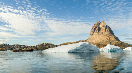 Town on Uummannaq Island. Greenland, Denmark.