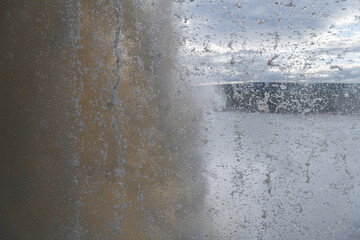 View of waterfalls falling on the lagoon in Canaima National Park (Venezuela).