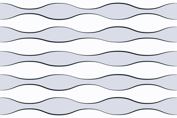 Obraz premium Vector seamless abstract black gray line like a water wave horizontal with broken and rough on white background