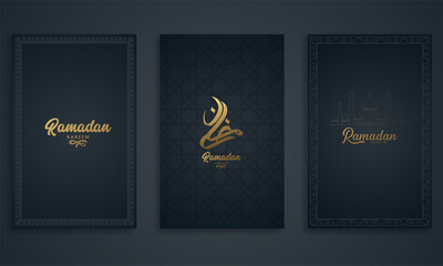 Ramadan kareem. Collection of backgrounds or greeting cards