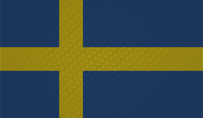 Grunge Sweden flag. Sweden flag with waving grunge texture.