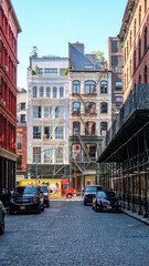 Street view in Soho Manhattan New York - obrazy, fototapety, plakaty