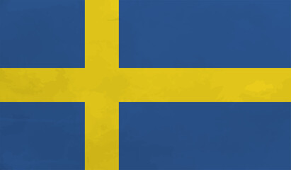 Grunge Sweden flag. Sweden flag with waving grunge texture.