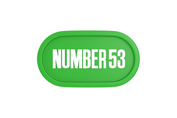 53 Number sign in green color isolated on white background, 3d render.