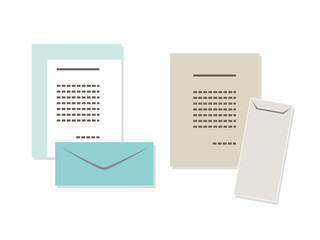 手紙と封筒のシンプルなイメージ