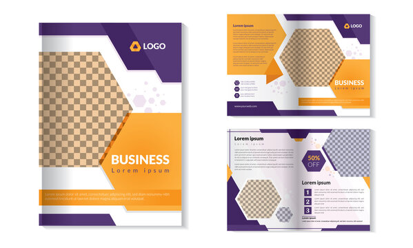 bifold brochure for company profile a4 size print Ready leaflet design template.