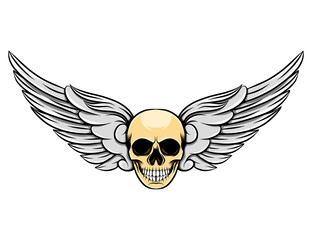 The short angle wings with the unique human dead skull