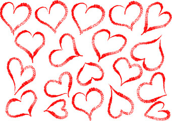 vector heart shape line design set background