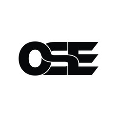OSE letter monogram logo design vector