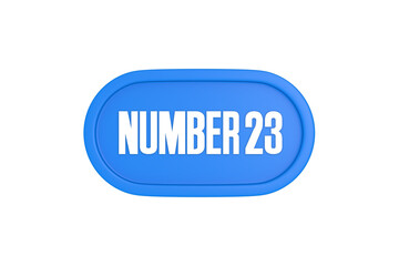 23 Number sign in light blue color isolated on white background, 3d render.