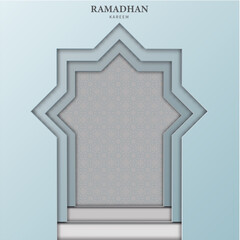 Octagonal Islamic greeting background with arabic pattern for ramadan
