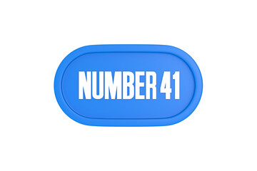 41 Number sign in light blue color isolated on white background, 3d render.