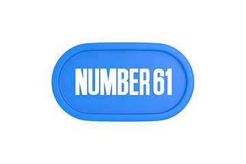 61 Number sign in light blue color isolated on white background, 3d render.