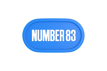 83 Number sign in light blue color isolated on white background, 3d render.