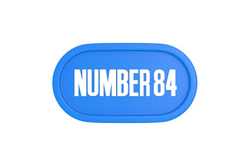 84 Number sign in light blue color isolated on white background, 3d render.