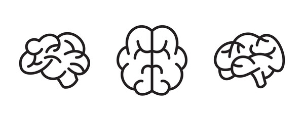 Brain icon set. Vector graphic illustration. Suitable for website design, logo, app, template, and ui. 