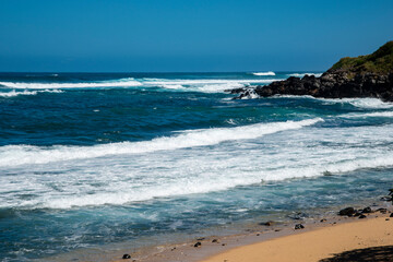 Beautiful view of beach and Pacific ocean in Hawaii