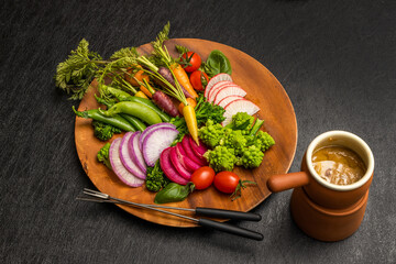 バーニャカウダ　イタリアン　Bagna cauda Italian hot sauce salad 