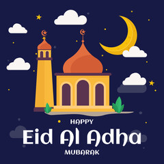 happy Eid al adha celebratory illustration
