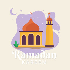 ramadan kareem greeting flat design illustration