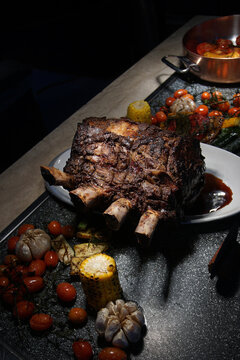 grilled meat with vegetables