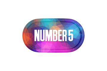 5 Number sign in multicolor isolated on white background, 3d render.