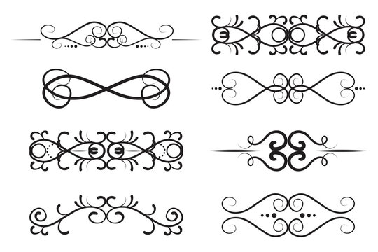 Abstract forged patterns for decorative design. Seamless vector floral border design. Vintage damask pattern. Stock image. EPS 10.