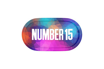 15 Number sign in multicolor isolated on white background, 3d render.