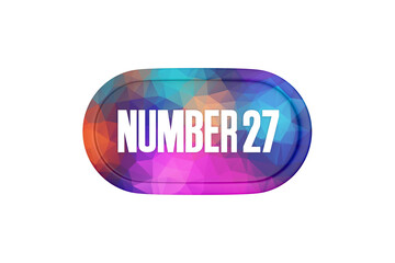 27 Number sign in multicolor isolated on white background, 3d render.