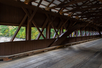 Fototapeta na wymiar Covered wooden bridge