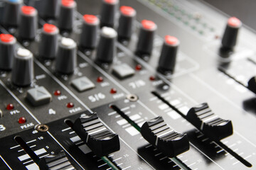 Part of an audio sound mixer