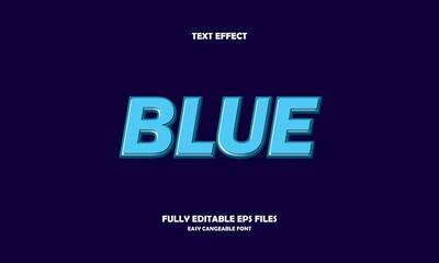 blue style editable text effect