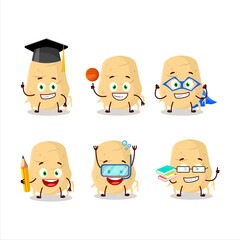 School student of turmeric cartoon character with various expressions
