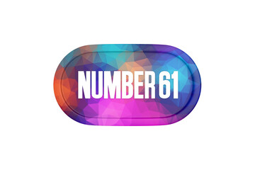 61 Number sign in multicolor isolated on white background, 3d render.