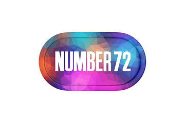 72 Number sign in multicolor isolated on white background, 3d render.