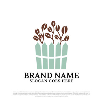 coffee garden logo designs inspirations, coffee farm logo vector illustration