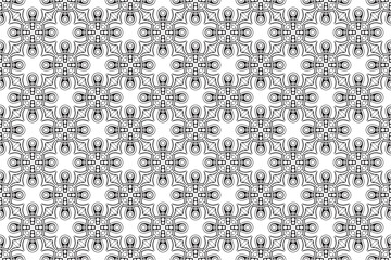 Seamless hand drawn pattern black and white